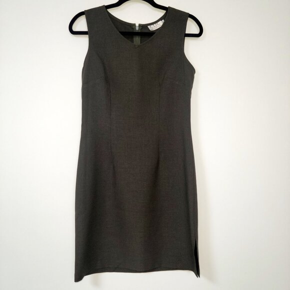 Vintage CDC Caren Desiree Dark Olive Green Sleeveless Sheath Dress Size 6 - Picture 2 of 8